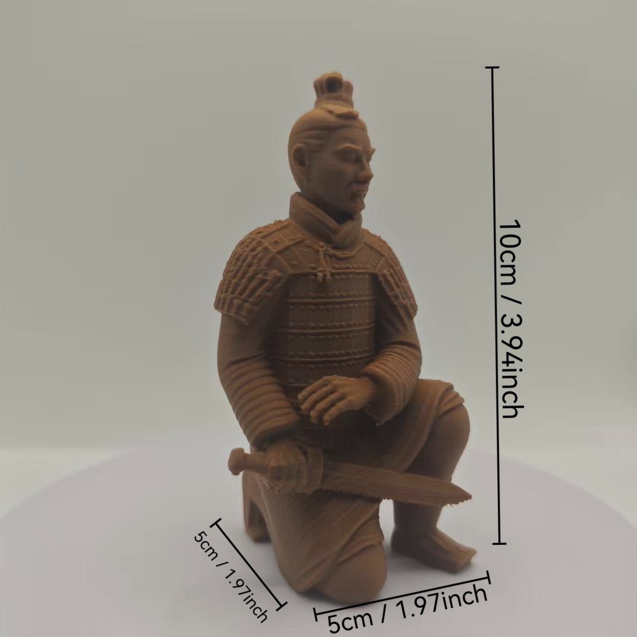 TEMU 종아리 꿇는 테라코타 전사 스타일 조각상, 고대 중국 갑옷 장군 조각, 고화질 수집용 피규어, 가정 사무실 책장 장식용 데스크탑 장식품, 성인 역사 애호가를 위한 역사적 예술 컬렉션 선물
