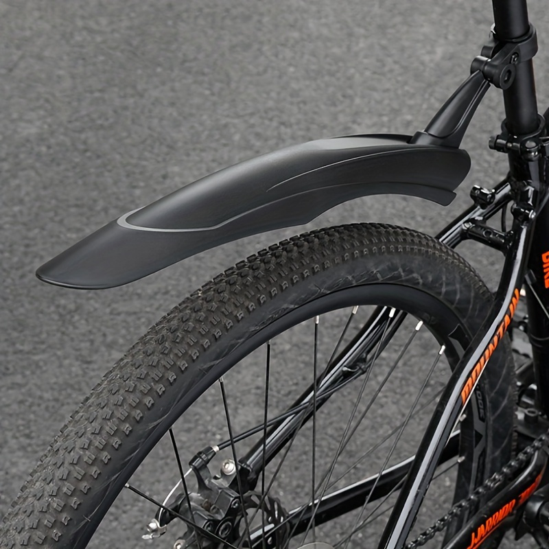 Set of Mountain Bike Fenders - Black Plastic, Compatible with Any Bicycle, Comes with 2 Fenders, Mounting Brackets, And Screws