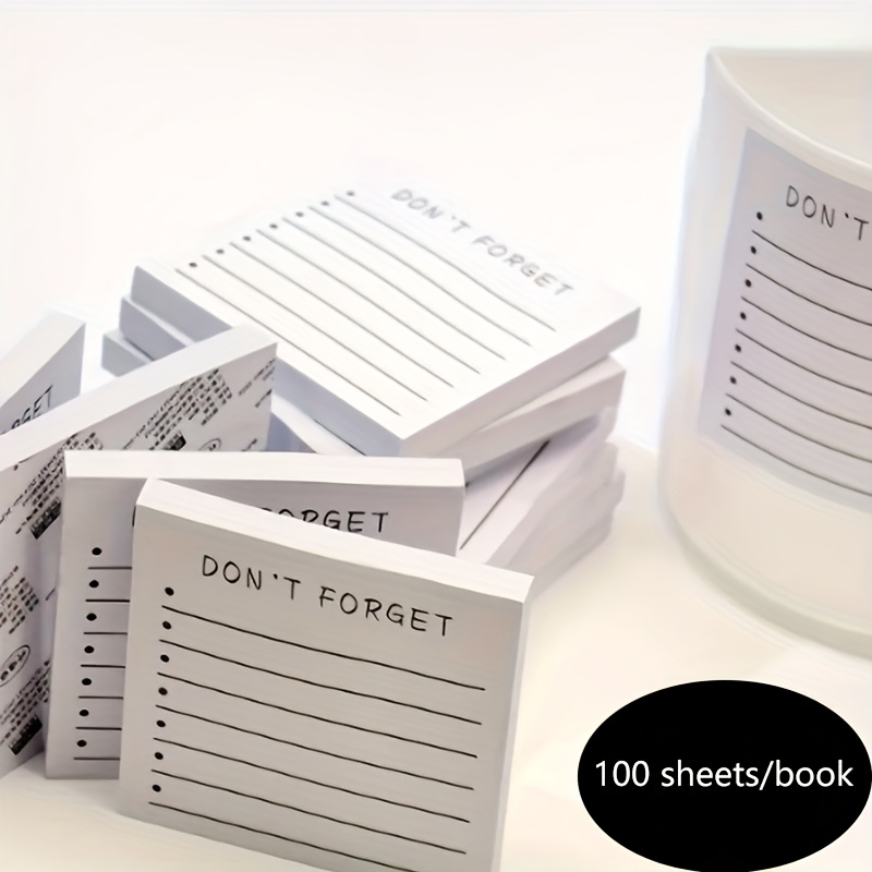 TEMU 100 Sheets Self-stick Adhesive Sticky Notes - Repositionable Suitable For Planner, Journal, Fridge, Desk - Color-coding & Organization For Home, Office, - No Residue, Easy Daily Use Notes