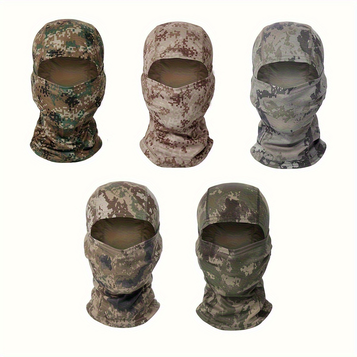TEMU 5pcs Mask Set- Suitable For Men And Women, Ideal For Winter Hunting, Cycling, Skiing, And Training| Machine Washable