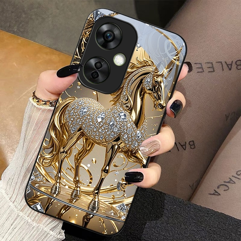 TEMU Phone Case: Oneplus Nord Ce 3 Lite Tempered -coverage Minimalist New -e Glass Case, Drop-proof European/ Glass Cover With Illustration, Text,