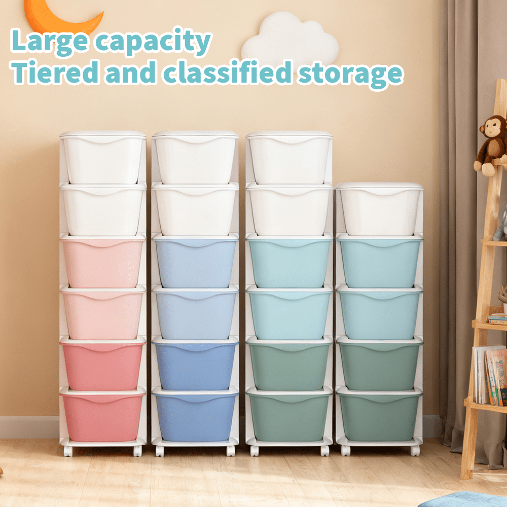 5/6-Layer Drawer Storage Rack with Universal Wheels