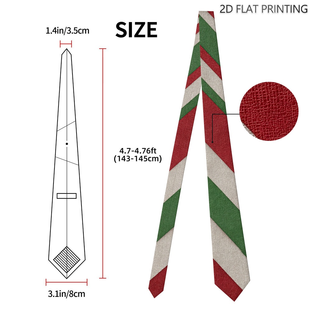 TEMU 1 pièce Cravate de Noël à rayures rouges et – Un cadeau et accrocheur, parfait pour des Pères ou toute occasion où vous souhaitez impressionner