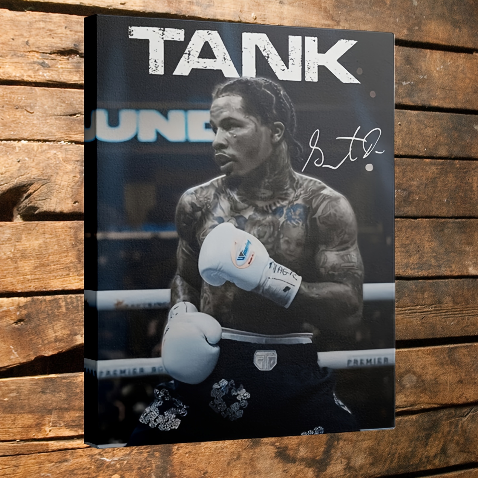TEMU 2d Flat, 1 Framed Gervinda Boxing Canvas Art - Signed 2d Flat Painting, Ready Hanging Sports Decoration For Bedrooms, Living Rooms, Offices, And