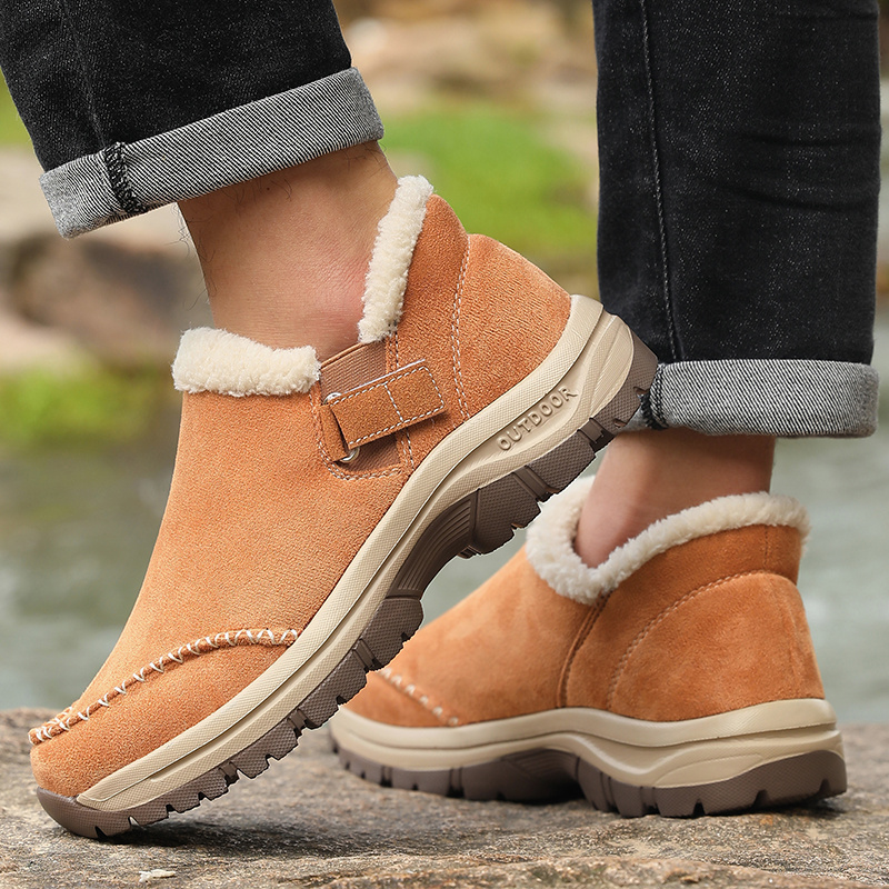 Men's Thermal Winter Hiking Boots, Plush Lined Short Boots