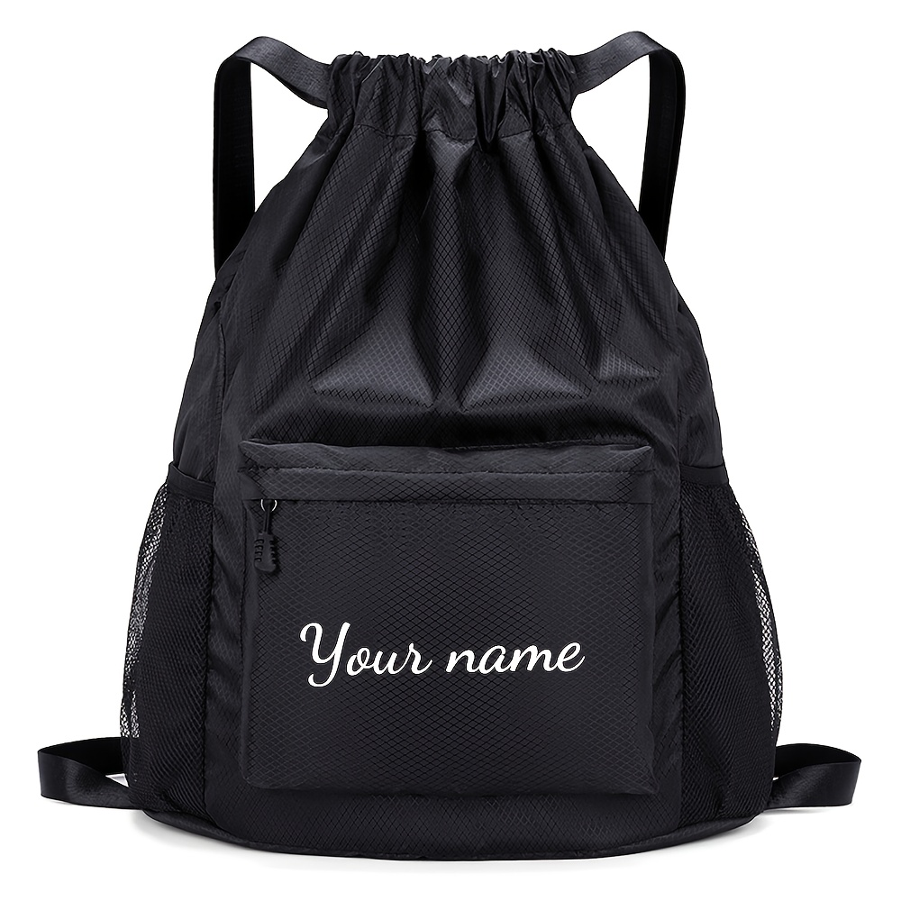 TEMU Customizable Names Or Texts . High-quality Strap Bags For Backpacking, Drawstring Travel And Hiking Backpacks, Sports Basketball Bags, Men's And