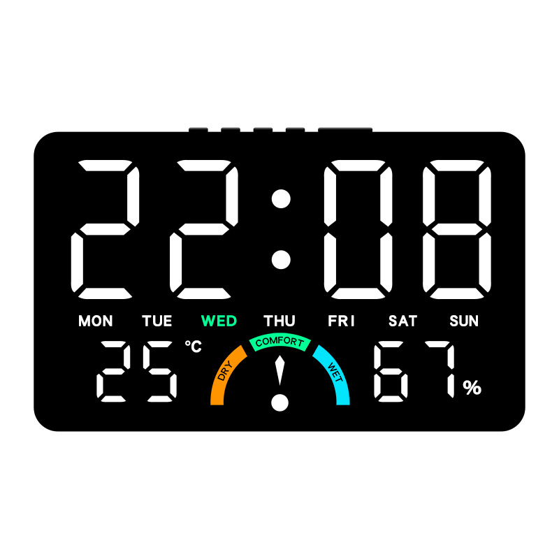 TEMU 1pc Multifunctional Large Led Wall Clock/table Clock, Can Display Time, Temperature, Date, And Daylight Saving Information, Home Decoration,