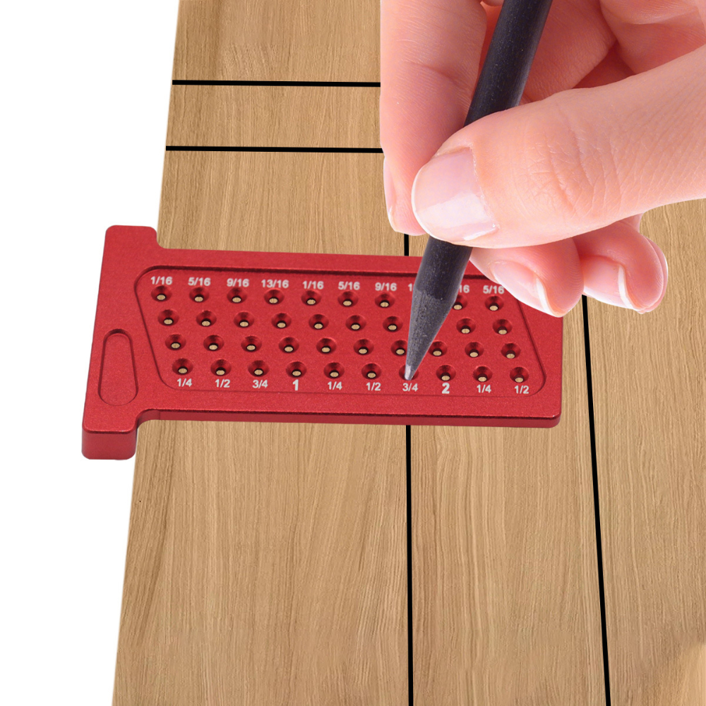   precision square woodworking t ruler 65mm aluminum alloy measuring marking tool   out hole marking gauge for hole positioning woodworking layout diy craft projects