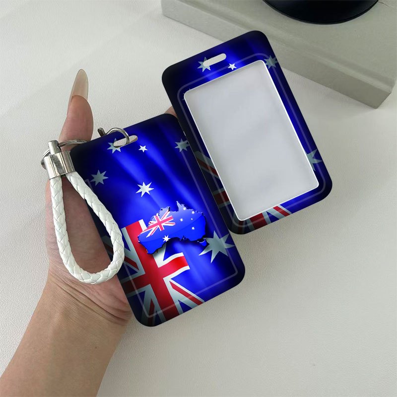 TEMU Pride Plastic Id Badge Holder With Transparent Window & Sliding Design - Durable Abs Material, & Australian , Ideal For Students, Campus Cards,
