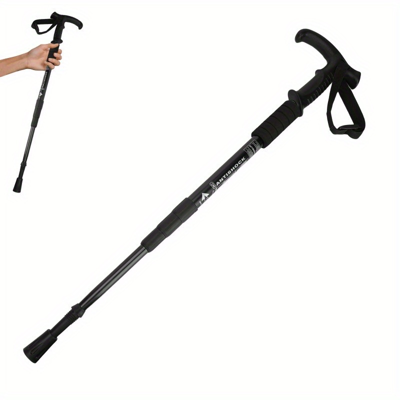 

Adjustable Aluminum Stick For - Lightweight Telescopic Hiking & Climbing Stick With Straight Handle, Reduces Pressure & For , Hiking Accessories