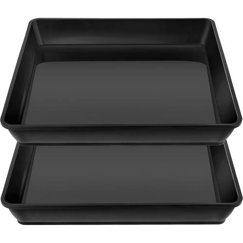 garden saucers black square durable plastic trays fits indoor outdoor planters 6pcs