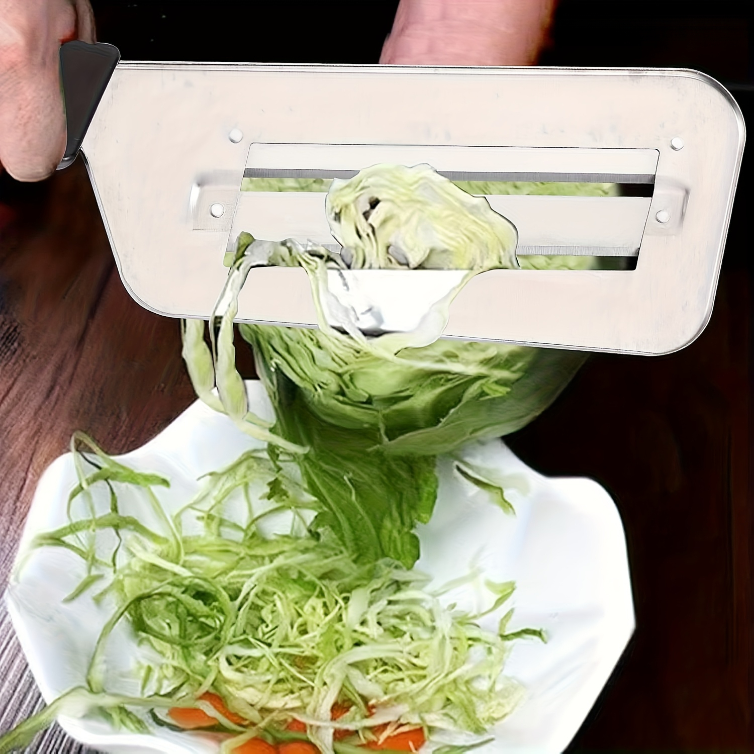 Stainless Steel Cabbage Cutter, Manual Vegetable and Fruit Cutter, Kitchen Small Tools, Suitable for Pickles and Salads- Can Be Washed in a Dishwasher- Perfect for Restaurant and Home Kitchens, Christmas, Halloween, Thanksgiving, Holiday Gifts