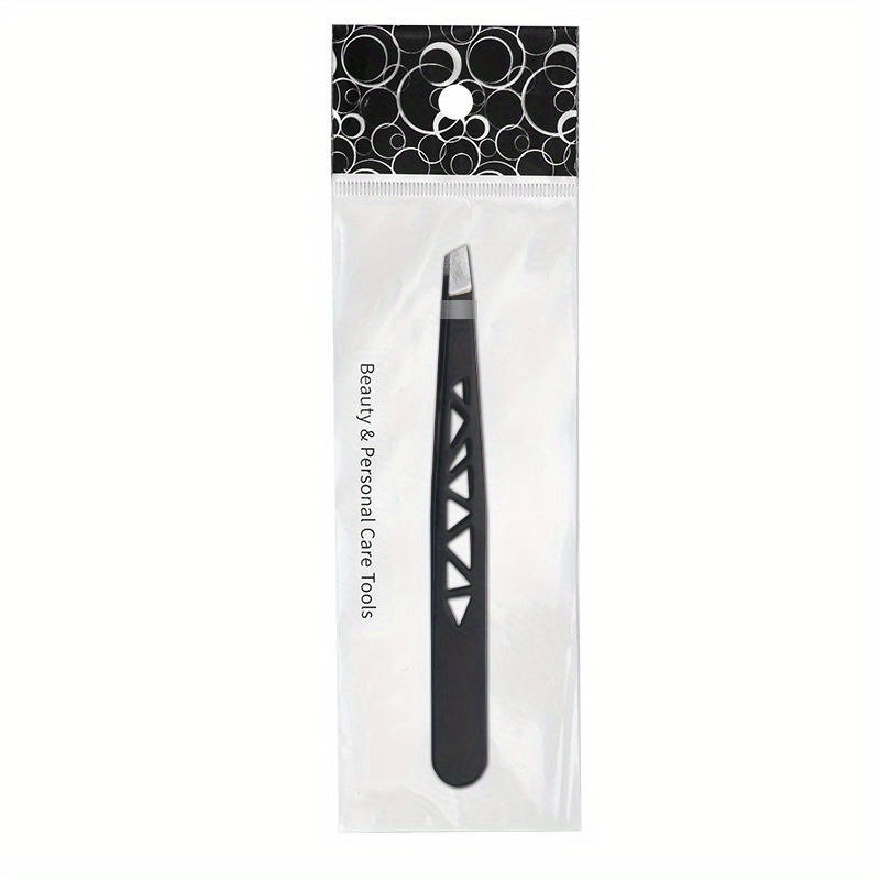 Image of 1pc Stainless Steel Precision Tweezer - Professional Slant, Pointed, Flat & Angled Tips For Eyebrow Shaping, & Ingrown Hair Removal - Unscented Beauty Tools For , Beauty Tools