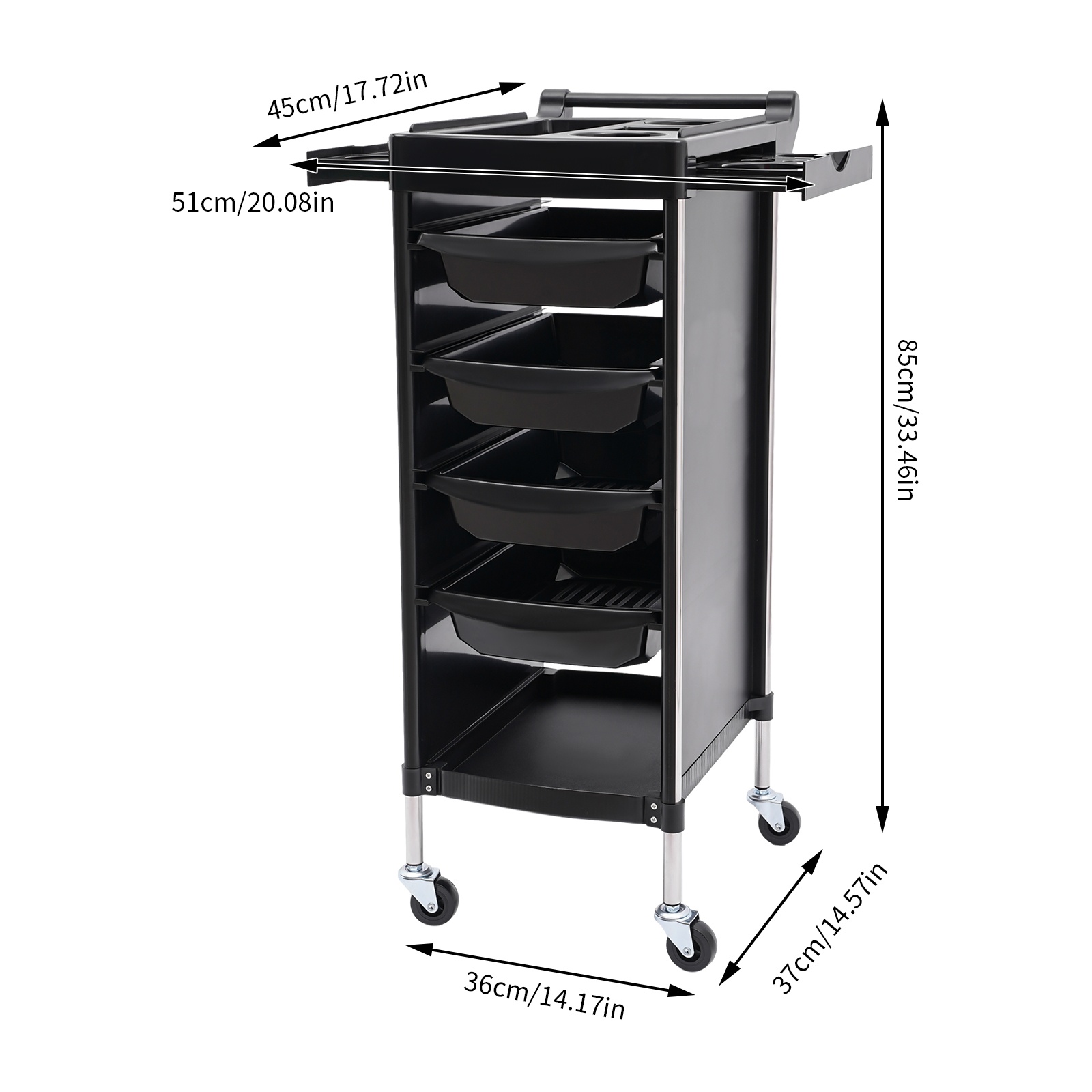 TEMU Carrello da salone multifunzionale con 6 ripiani a scomparto, scaffale mobile per strumenti da parrucchiere con ruote lisce, carrello multiuso