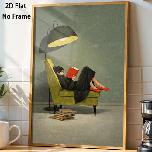 2d flat 1pc woman reading vintage vertical suitable for living rooms bedrooms offices wall decor historical ink canvas unframed historical figure art for home decoration bathroom minimalist gift 2d flat