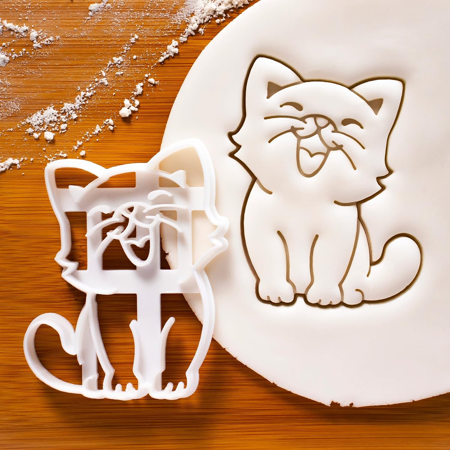 Image of 1pc Cat Cookie Cutters(designs: And Cat Face), Spring Holiday Baking Tools, Decor Baking Mold.