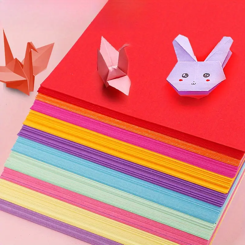 URROMA Origami Papier – 100 Vellen Glitterpapier, 15x15 Cm, Glanzend, Voor Knutselen En Vouwen