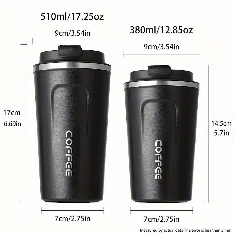 double wall insulated stainless steel travel mug 380ml 12 85oz leak proof touch sensitive temperature display portable camping car cup for hot cold drinks reusable holiday gift pa material 1