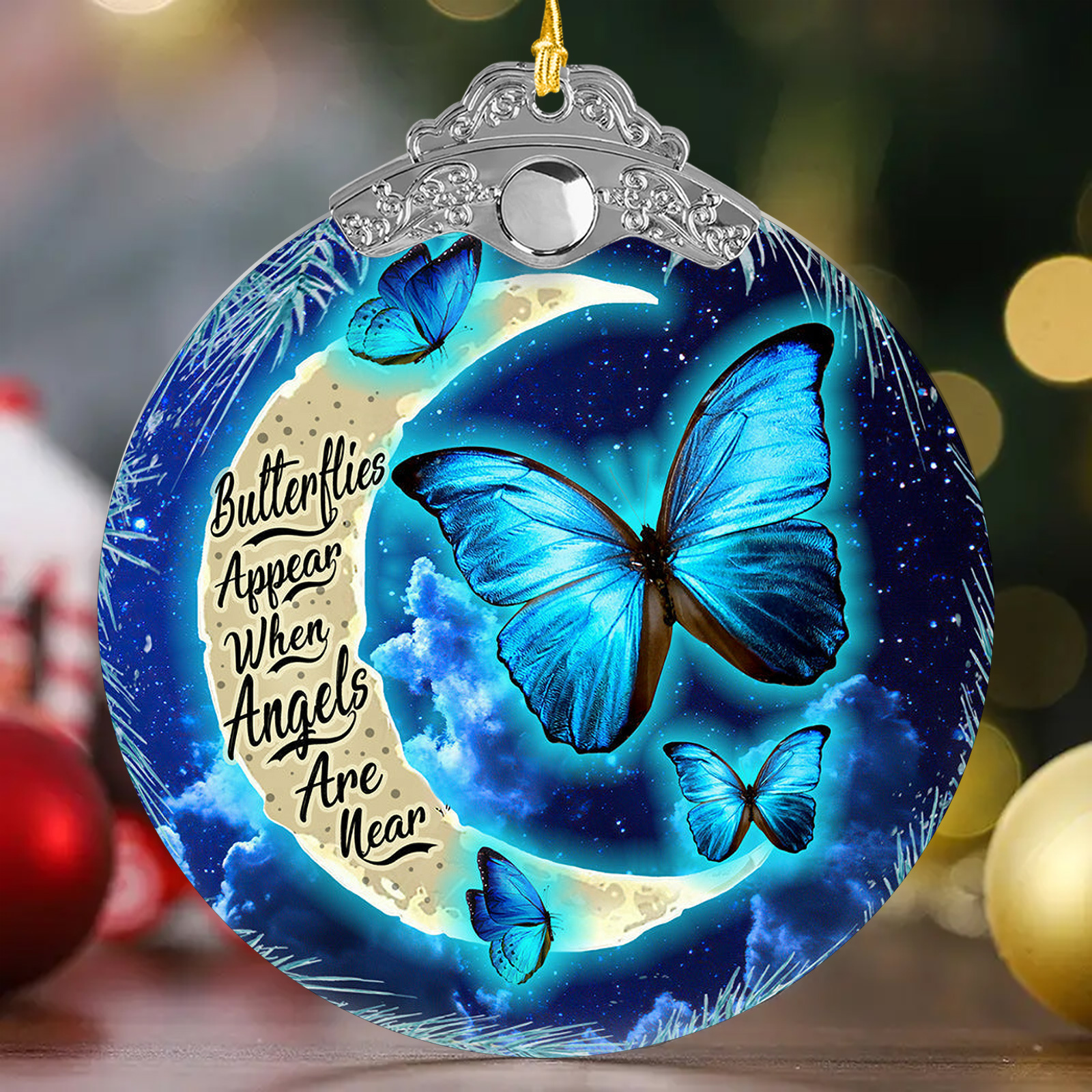 

Christmas Tree Ornament - Moon Gift, Acrylic Hanging Decor For Indoor (3.2x3.2in) With