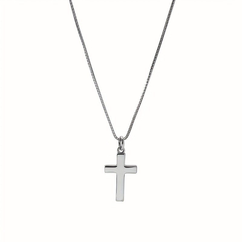 Custom Stainless Steel Cross Pendant Necklace — Personalized Gift