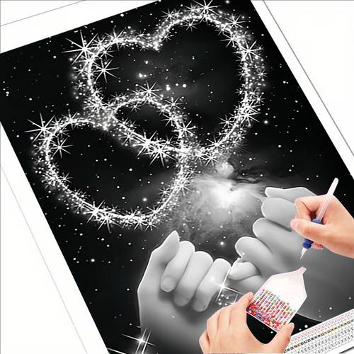 item picture frameless diy diamond painting kit suitable for starry finger with round diamonds multi size stress art assembly for home wall decor perfect gift for beginners no frame required