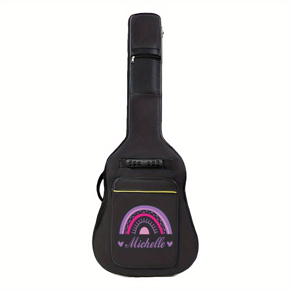 TEMU 1 Custom Name 36/38/41 Inch 1pc Guitar Bag Backpack Black Gig Bag Handbag Storage Case Personalized Custom Product Universal Classic Acoustic