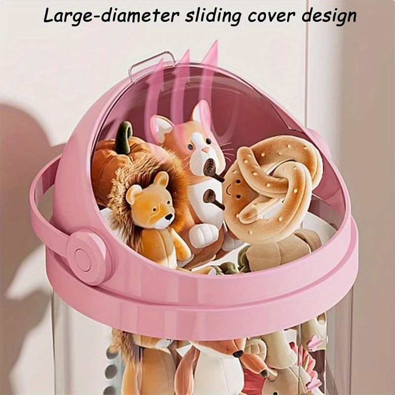 Four-Layer Transparent Large-Capacity Plastic Storage Bucket, Plush Zoo Animal House, High-Profile Transparent Storage Bucket, Keeps Animal Tidy, Suitable for Dollhouse Bedroom And Living Room Decor, Perfect Gift for Mother's Day
