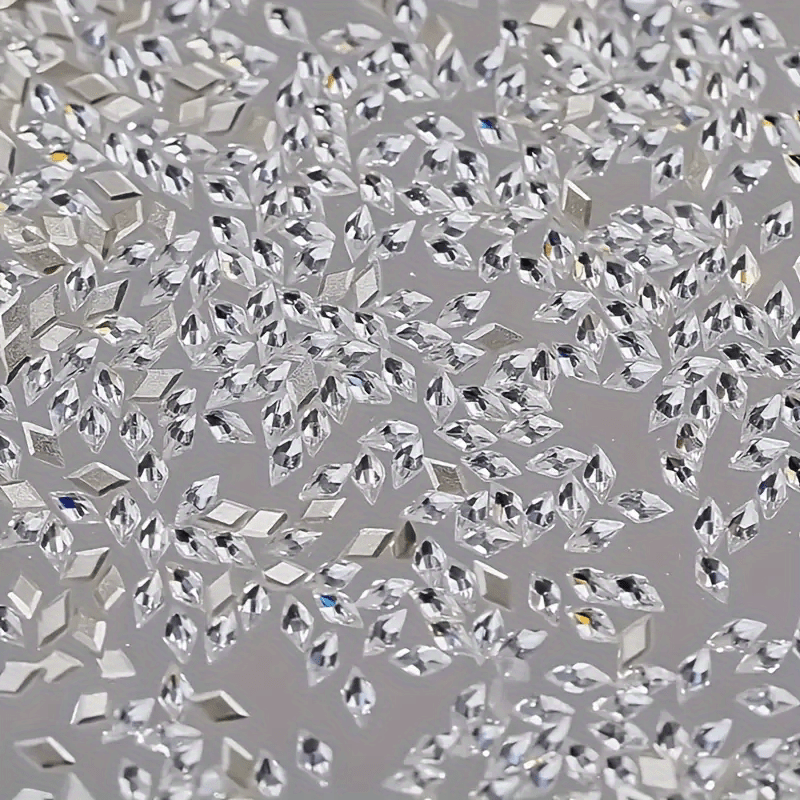 TEMU 1000pcs White Nail Art, 3mm Mini -shaped Nail Rhinestones, Diy Nail Decoration, Unfragranced, Nail Accessories For Manicure And Pedicure