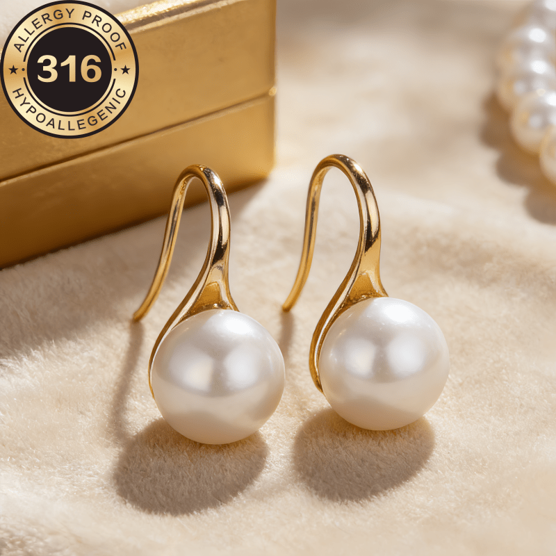 TEMU High-quality Steel Hypoallergenic Golden Earrings, 18k Gold Plated To Prevent Fading, Teardrop Earrings, Comfortable And Versatile, Simple And