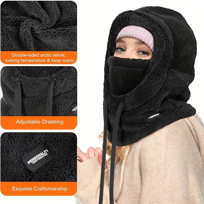 Women'S Winter Fleece Hooded Scarf - Windproof, Ear Protection, Thick And Warm, Suitable for Outdoor Travel/Sports/Shopping/Socializing, Christmas Gift, Winter Essential[3 Colors Available]