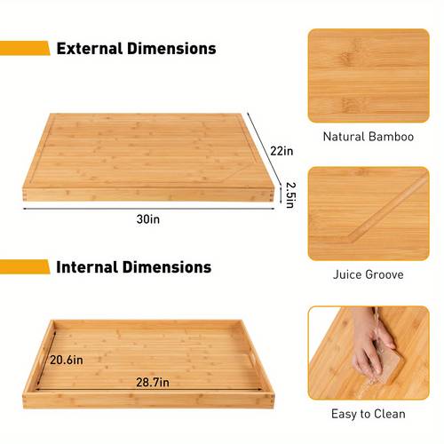 30 x 22 premium bamboo noodle board gas stove cover durable cooktop protector space expander for kitchen rv easy to saving and heat resistant cooktop covers