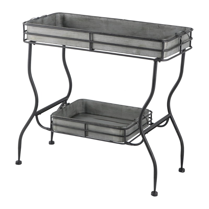 32x15x31' Maggie Galvanized Tray Table Accent Table