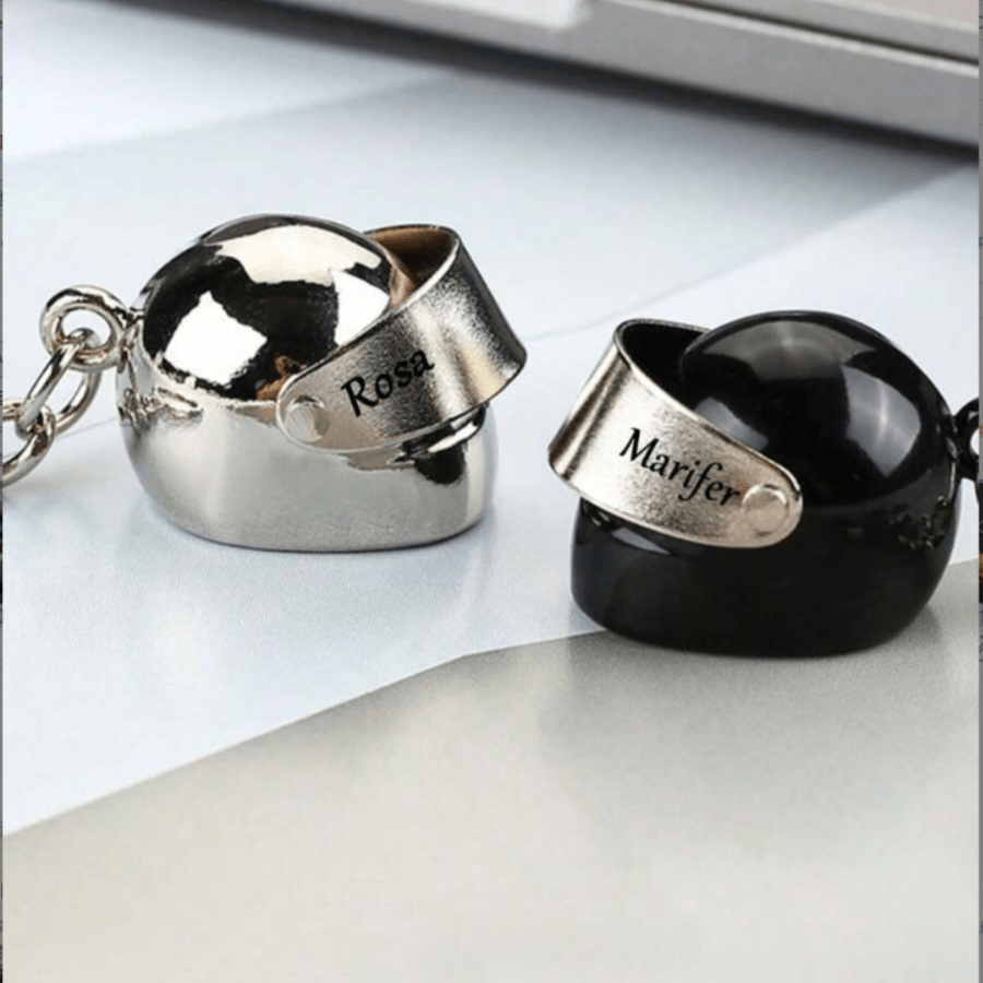 TEMU 2pcs Personalized Custom Engraved Stainless Steel Motorcycle Keychain, Fashionable -shaped Accessory For Bags, House Keys, And Car Keys. As A