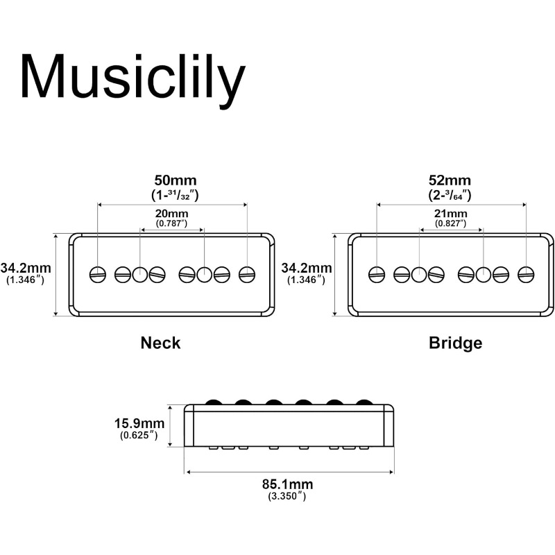 Pro P90MHA Alnico 5 High Output P90 Soapbar Single Coil Pickup Set - Electric Guitar Neck & Bridge Pickups with Screws & Springs, Passive/Active Compatible, Durable Alnico Magnets for Enhanced Sound & Stability (Black) - Ideal for, Blues, Jazz