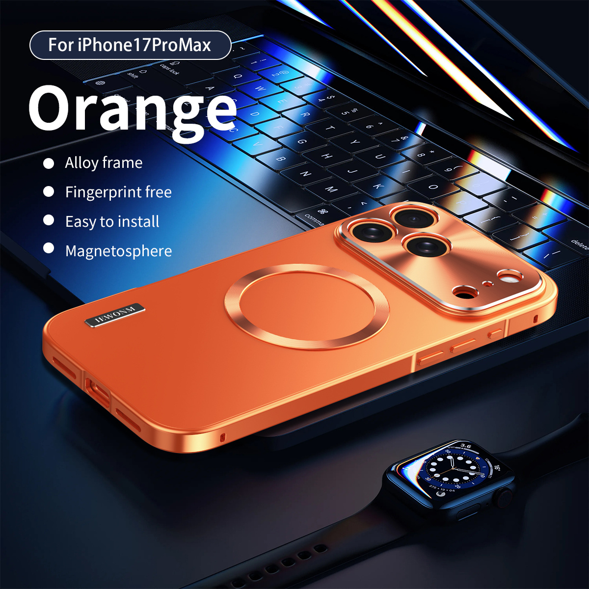 TEMU Phone Case: Phone Case For Iphone 17 Pro Max, New Solid Color Magnetic , Raised Lens Protection, Stylish And Fashionable, Business-class, Style,