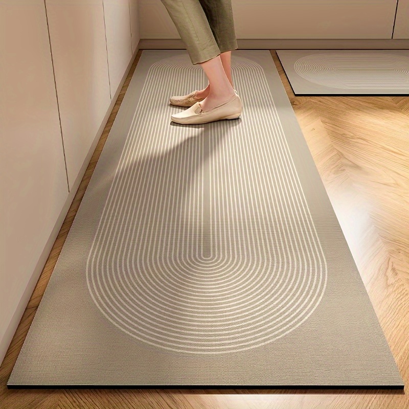 TEMU 1pc Nordic Mat - Design, Rubber Backed, Easy To Clean Rectangular Floor Rug For Home Decor