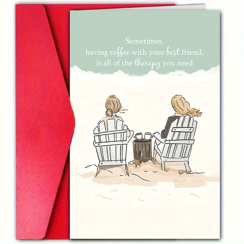 

1pc, Warm Greeting Card, With Envelope (12cm*18cm), For Your Most Friends, Family, Suitable For Birthdays, To Drink , Is You Need, Lovely Greeting Card