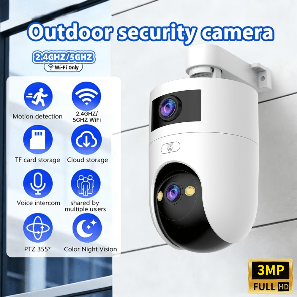 Image of Jooan 3mp Fhd Dual Lens Camera, 5g Dual Band Wifi And Stable, Intelligent Warning, Ipx6, Day And Night Picture Quality, Intercom, 5x Zoom, Supports Memory Card/cloud Storage