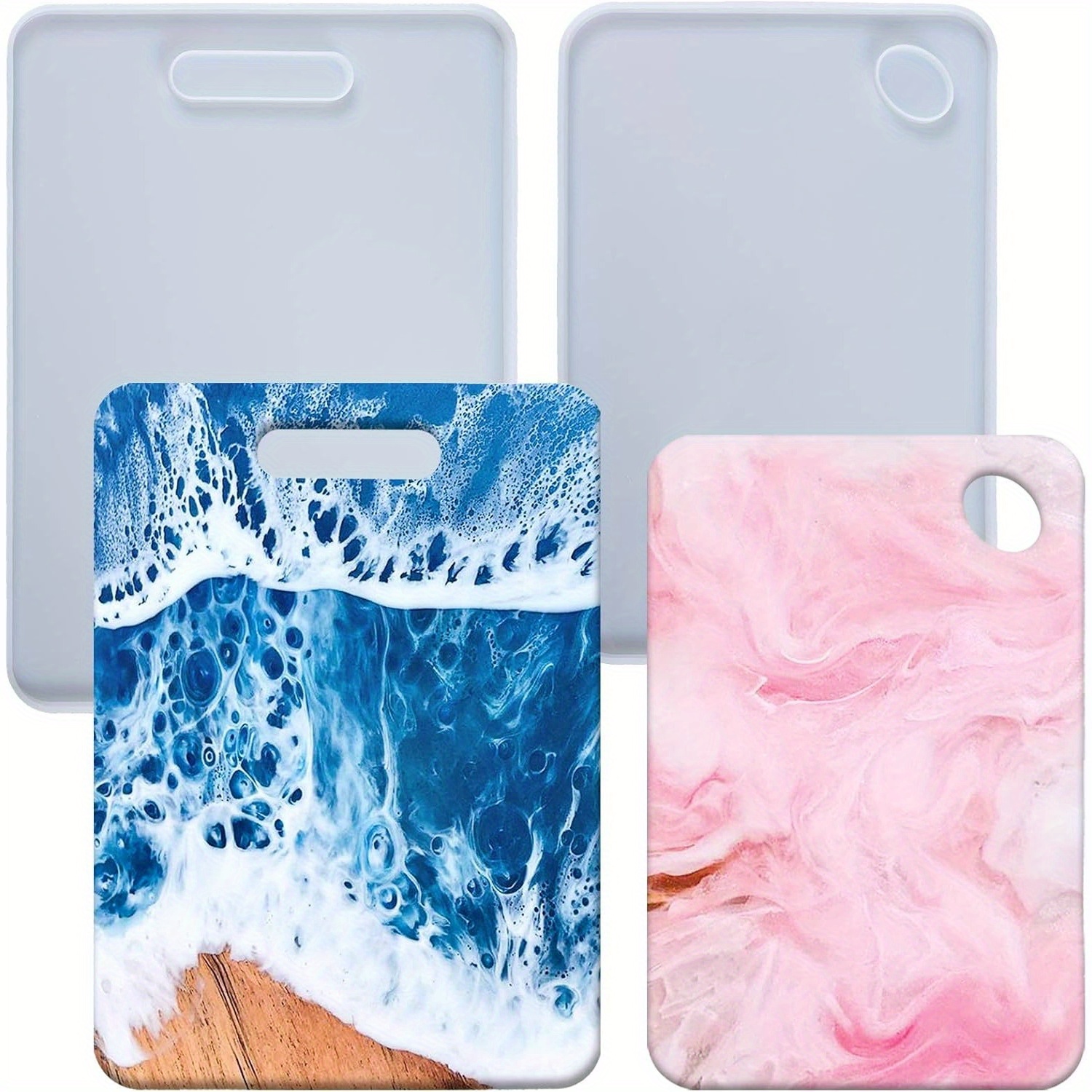 2pcs Cutting Board Epoxy Resin Silicone Molds For Serving Tray Platter Concrete Cement Clay, Extra Large 13inch Height