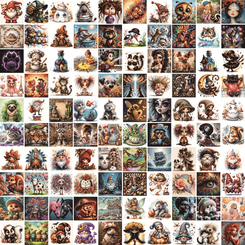 100 sets of random 2d diy diamond painting kits featuring landscape and animal themed circular diamond embroidery frameless art canvas circular diamonds decor vibrant floral patterns adorable animals