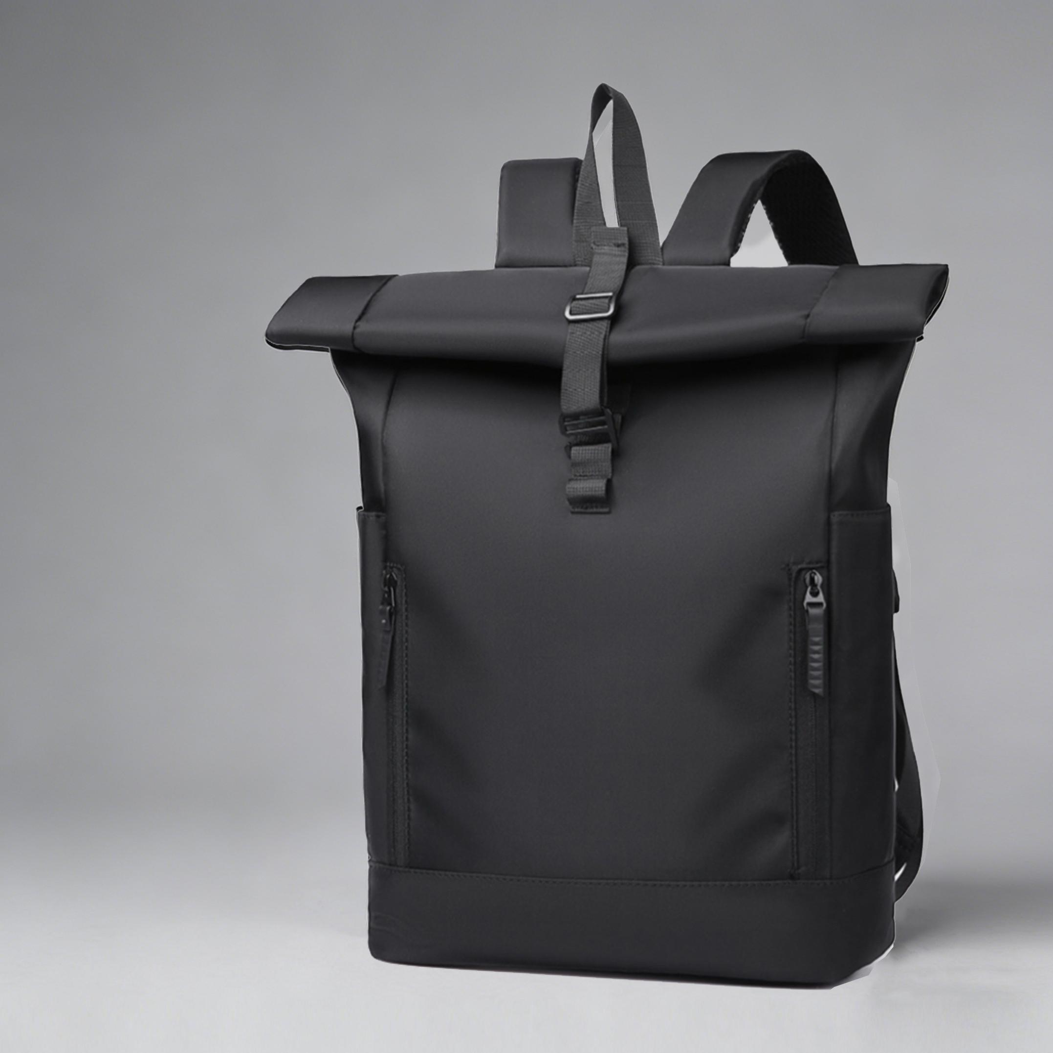 TEMU Sac à dos unisexe tendance de grande | Extensible à bord roulé | Convient à un ordinateur portable de 15,6'' | Idéal pour les loisirs, les et |