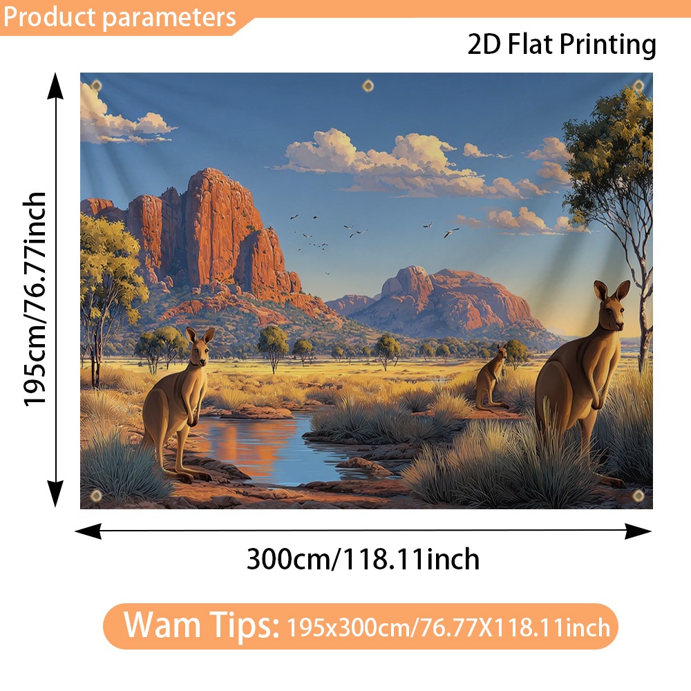 TEMU Outdoor Sunshelter - Rv Camping Canopy With With Pattern, Windproof Portable Sun Shade For Road , High-quality Polyester Sunblock Wall (without
