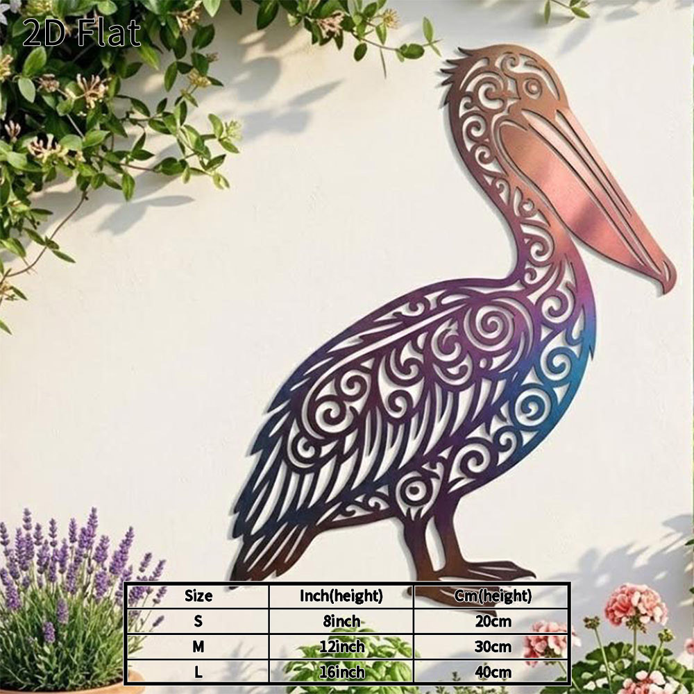 TEMU 2d Flat 1pc Metal Wall Art Coastal Bird Metal Sign Unique Outdoor Garden Patio Porch Decor Stylish Beach House Plaque Gift For Housewarming