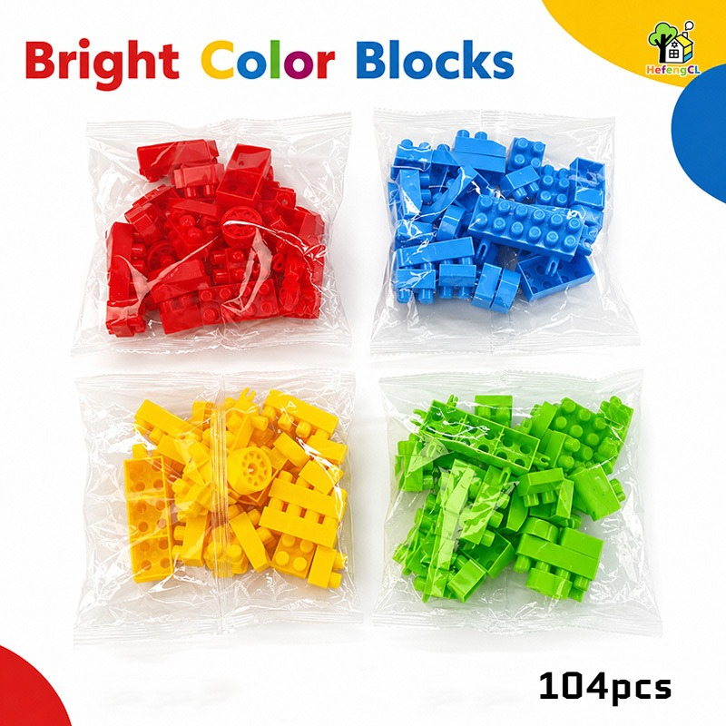 TEMU [Hefengcl] Ensemble de de construction 104/208 pièces | Jeu éducatif pour le , Ensemble de en plastique, Développement de la motricité fine et