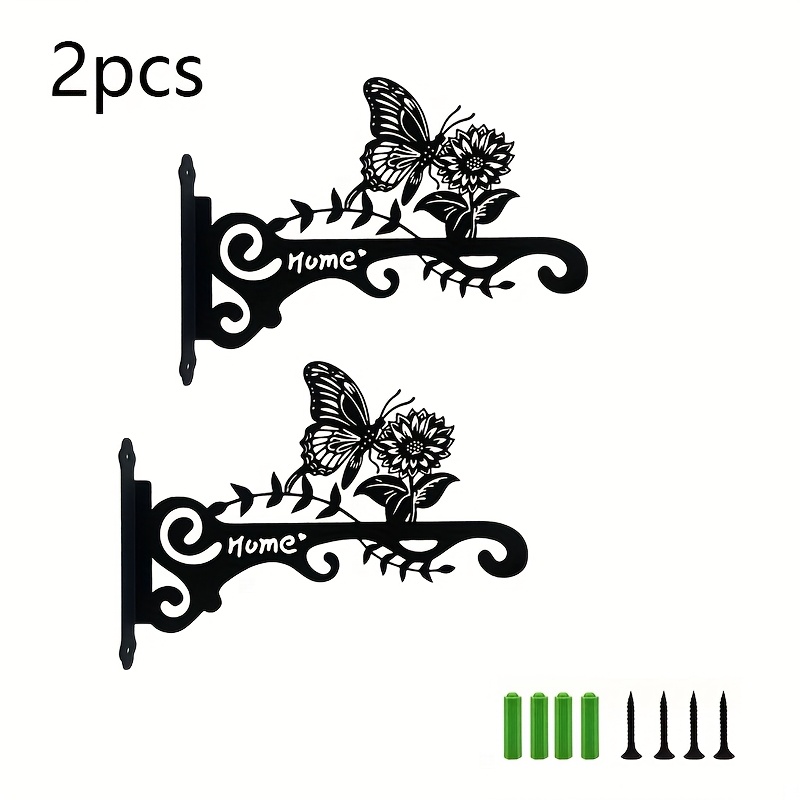 TEMU 2pcs Set, Modern Heavy Metal And Sunflower Wall-mounted Hooks For Hanging Decorations, , Suitable For Bird Feeders, Lanterns, Wind Chimes And