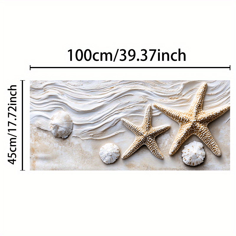 TEMU 1 Stück, PVC-Material, 2D--Windowsfilm, 39,37 X 17,72 Zoll, Strand-Seestern-Perlen-Rhythmus-Muster, Statikkleben, Kann Geschnitten Werden,