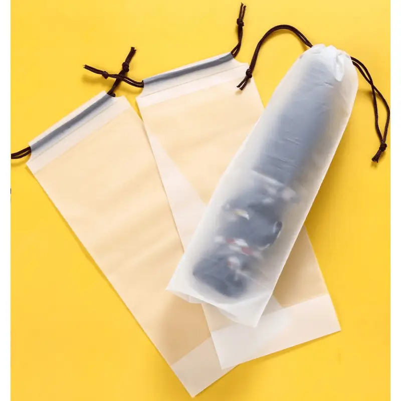 TEMU 2 Matte Translucent Umbrella Bags - Durable Eva Material, Reusable, With Drawstring Closure Design, Suitable For Home And Travel Storage
