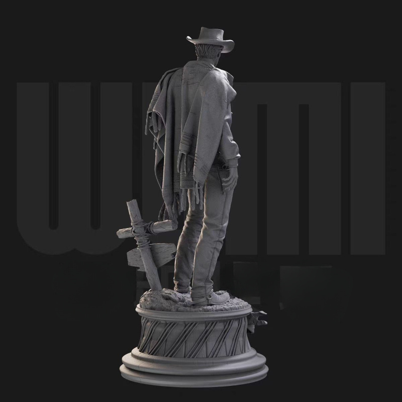 

1pc 75mm Diy Cowboy Anime Action Figure Statue - Unpainted Abs Resin Collectible Model, Anime, Resin