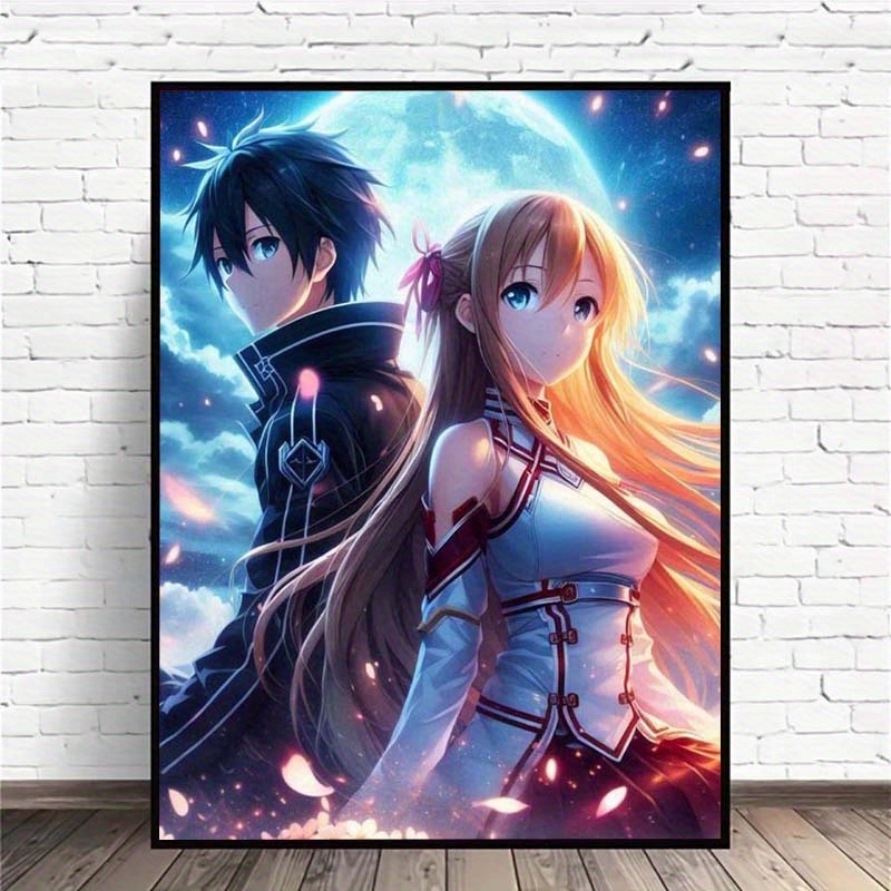 

Kit de Peinture au Diamant Anime, Thème Asuna & Sword Art Online, Artisanat de Mosaïque DIY, Toile de Broderie au Diamant Rond pour Décoration Maison, Accessoires de Peinture au Diamant