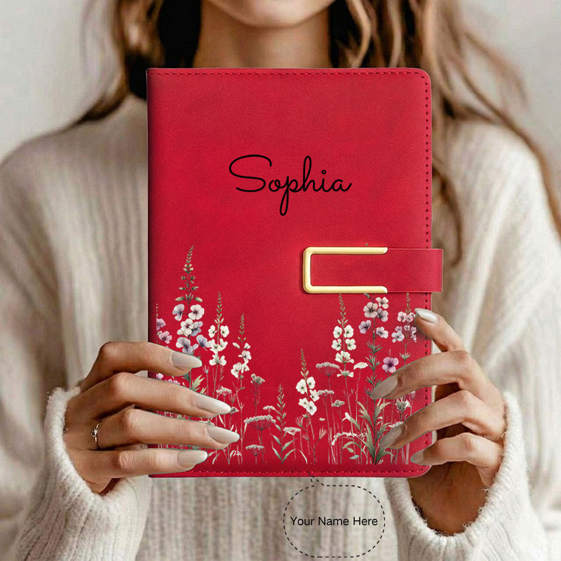 TEMU Carnet A5 Personnalisé avec Nom, Couverture Souple 200 Pages, Anneau pour Stylo et Marque-page, Effet Plat 2D - Idéal pour Cadeau d'Anniversaire